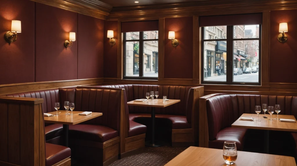 High quality Mid Back Leather Booth Seating