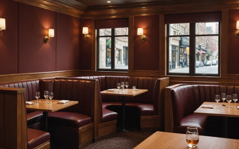 High quality Mid Back Leather Booth Seating